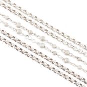THREE SILVER NECKLACES - 2 BELCHER LINK CHAINS