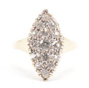 HALLMARKED 9CT GOLD & ROCK CRYSTAL CLUSTER RING