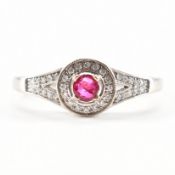 WHITE GOLD RUBY & DIAMOND RING