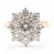 NINE STONE DIAMOND CLUSTER RING