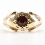 HALLMARKED 9CT GOLD & GARNET RING