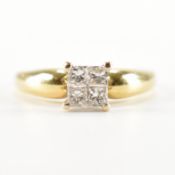 HALLMARKED 18CT GOLD & DIAMOND CLUSTER RING