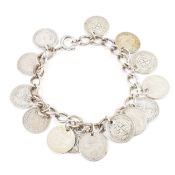 VINTAGE SILVER COIN BRACELET