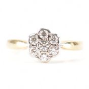 HALLMARKED 9CT GOLD CZ CLUSTER RING