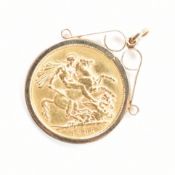 1892 VICTORIAN SOVEREIGN COIN IN HALLMARKED 9CT GOLD MOUNT