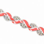 925 SILVER MARCASITE & ENAMEL LINE BRACELET