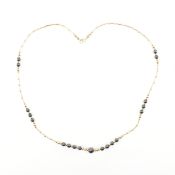VINTAGE 14CT GOLD & HEMATITE BEADED NECKLACE