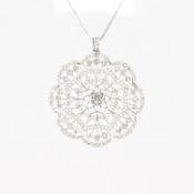 FRENCH BELLE EPOQUE PLATINUM GOLD & DIAMOND PENDANT NECKLACE