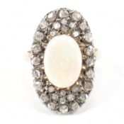 EARLY 20TH CENTURY OPAL & DIAMOND RING
