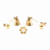 TWO PAIRS OF VINTAGE 9CT GOLD EARRINGS