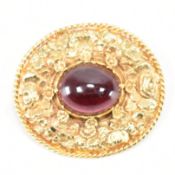 VINTAGE HALLMARKED 9CT GOLD & GARNET BROOCH