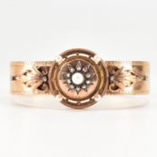 19TH CENTURY GOLD DIAMOND & PEARL BANGLE