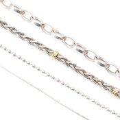 FOUR VINTAGE SILVER NECKLACES