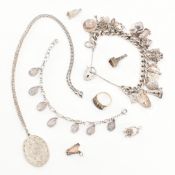 COLLECTION OF ASSORTED SILVER JEWELLERY