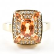 14CT GOLD CITRINE & DIAMOND DRESS RING