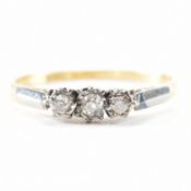 VINTAGE 18CT GOLD & PLATINUM THREE STONE DIAMOND RING