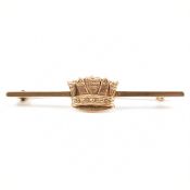 VINTAGE 9CT GOLD CROWN BAR BROOCH