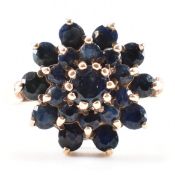 HALLMARKED 9CT GOLD & SAPPHIRE CLUSTER RING