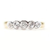 HALLMARKED 9CT GOLD CZ FIVE STONE RING