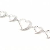 925 SILVER & CUBIC ZIRCONIA HEART CHAIN BRACELET