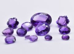 SELECTION OF VARI CUT AMETHYST LOOSE GEMSTONES