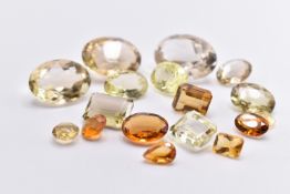 SELECTION OF QUARTZ CITRINE LOOSE GEMSTONES