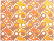 ORIGIANL PIECE OF RETRO 1970s MOUNTED FABRIC