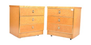 PAIR OF RETRO MAPLE VENEER BEDSIDE CHESTS / NIGHTSTANDS