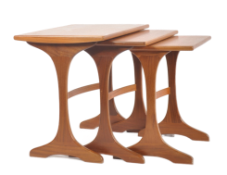 G-PLAN FRESCO MID CENTURY TEAK WOOD NEST OF TABLES