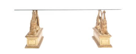 20TH CENTURY EGYPTIAN REVIVAL GILT COFFEE TABLE