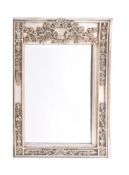 LARGE CONTEMPORARY SILVER FRAMED HANGING MIRROR