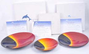 SET OF THREE VINTAGE POOLE POTTERY ECLIPSE COLLECTION PLATES