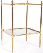80s HOLLYWOOD REGENCY BRASS TWO TIER SIDE TABLE