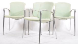 SET OF FOUR VINTAGE AVIATION STACKING ARMCHAIRS