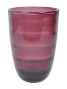 WHITEFRIARS - LARGE RETRO AMETHYST RIBBED GLASS VASE