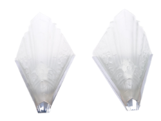 LATE 20th CENTURY - PAIR ART DECO INSPIRED GLASS WALL LIGHTS