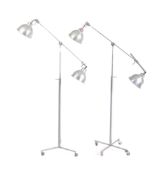 PAIR OF MID CENTURY INDUSTRIAL TWIN ARM LAMP LIGHTS