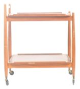 MID CENTURY 1960s DANISH TEAK TWO TIER TEA / DRINKS TROLLEY