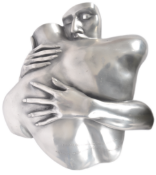 COMPULSION GALLERY - A PEWTER EMBRACED COUPLE