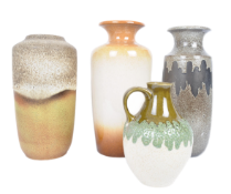 FOUR MID CENTURY WEST GERMAN SCHEURICH POTTERY VASES