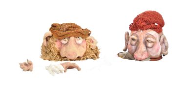 TWO LARGE THEATER PROP / STAGE PRODUCTION HEADS