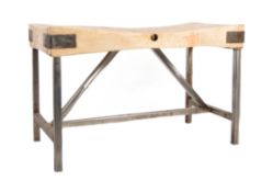 20TH CENTURY OAK AND PINE BUTCHERS BLOCK