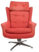 MID CENTURY DESIGNER SWIVEL LOUNGE EGG CHAIR