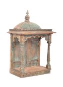 20TH CENTURY CARVED TEAK POOJA MANDIR / HOME TEMPLE