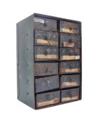 MID CENTURY INDUSTRIAL DESKTOP SET OF METAL DRAWERS