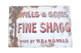 WILLS CIGARETTES - DOUBLE SIDE ENAMEL ADVERTISING SIGN