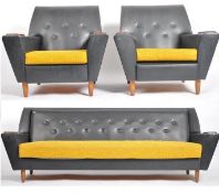 MID CENTURY RETRO THREE PIECE LIVING ROOM SUITE