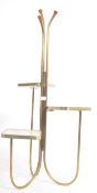 RETRO VINTAGE BRASS & FAUX MARBLE ITALIAN STYLE PLANT STAND