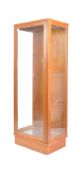RETRO MID CENTURY TEAK FRAMED UPRIGHT DISPLAY CABINET