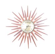 ANSTEY & WILSON - MID CENTURY TEAK AND BRASS CLOCK